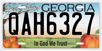GA license plate QAH6327