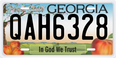 GA license plate QAH6328