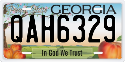 GA license plate QAH6329