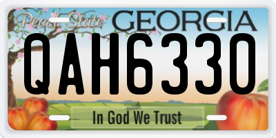 GA license plate QAH6330