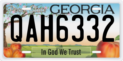 GA license plate QAH6332