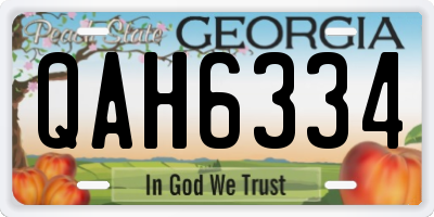 GA license plate QAH6334