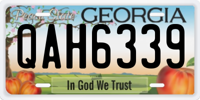 GA license plate QAH6339
