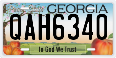 GA license plate QAH6340