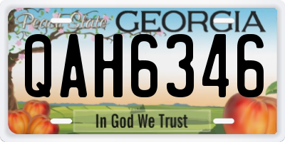 GA license plate QAH6346