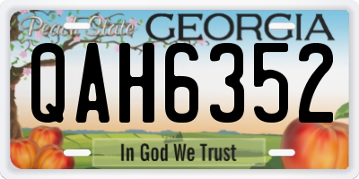 GA license plate QAH6352