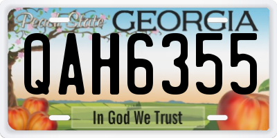 GA license plate QAH6355