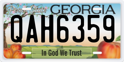 GA license plate QAH6359