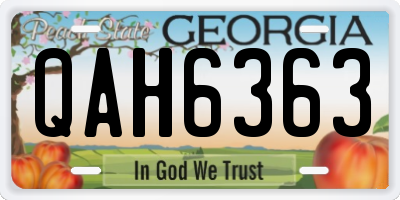GA license plate QAH6363