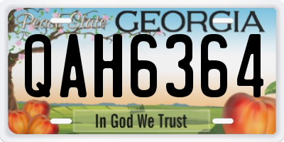 GA license plate QAH6364