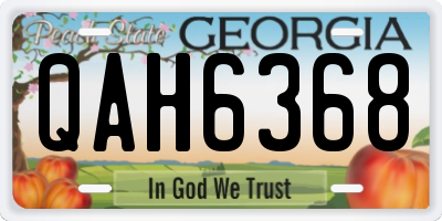 GA license plate QAH6368