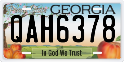 GA license plate QAH6378