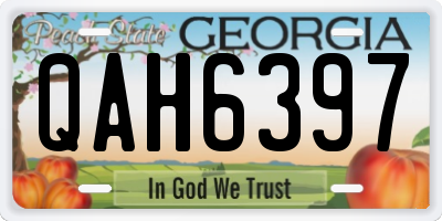 GA license plate QAH6397