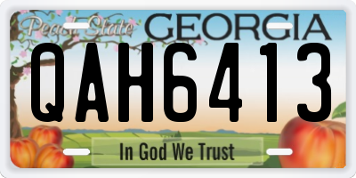 GA license plate QAH6413