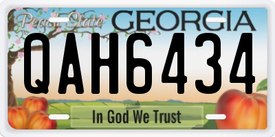 GA license plate QAH6434
