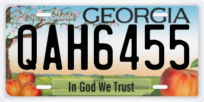 GA license plate QAH6455