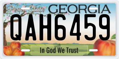 GA license plate QAH6459