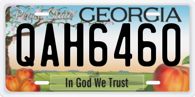 GA license plate QAH6460