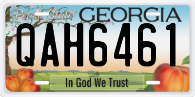 GA license plate QAH6461