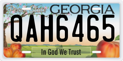 GA license plate QAH6465