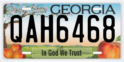 GA license plate QAH6468