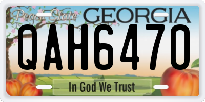 GA license plate QAH6470