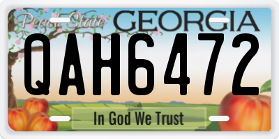 GA license plate QAH6472