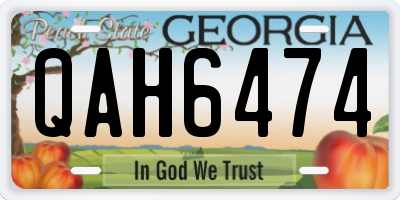 GA license plate QAH6474