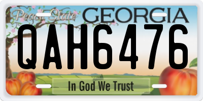 GA license plate QAH6476