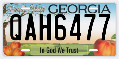 GA license plate QAH6477