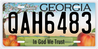 GA license plate QAH6483