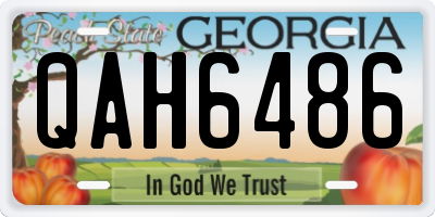 GA license plate QAH6486