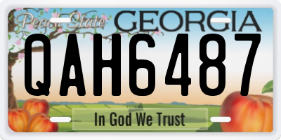 GA license plate QAH6487