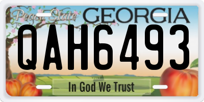 GA license plate QAH6493
