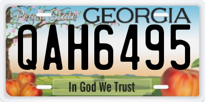 GA license plate QAH6495