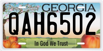 GA license plate QAH6502