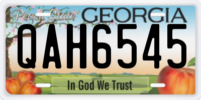 GA license plate QAH6545