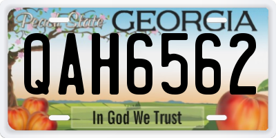 GA license plate QAH6562