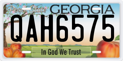 GA license plate QAH6575