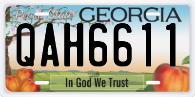 GA license plate QAH6611