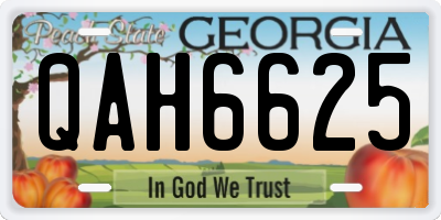 GA license plate QAH6625
