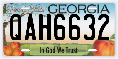 GA license plate QAH6632