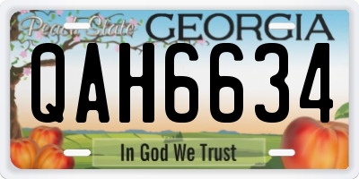 GA license plate QAH6634