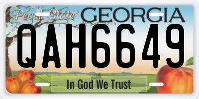 GA license plate QAH6649