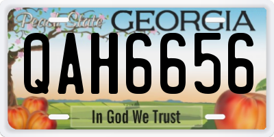 GA license plate QAH6656