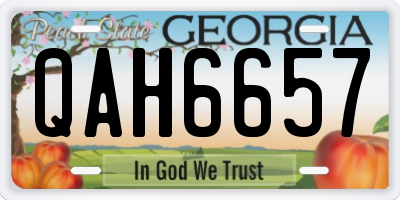 GA license plate QAH6657
