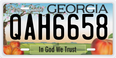 GA license plate QAH6658