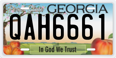 GA license plate QAH6661