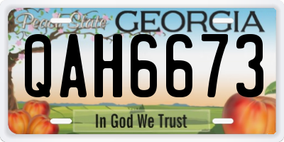 GA license plate QAH6673