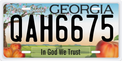 GA license plate QAH6675